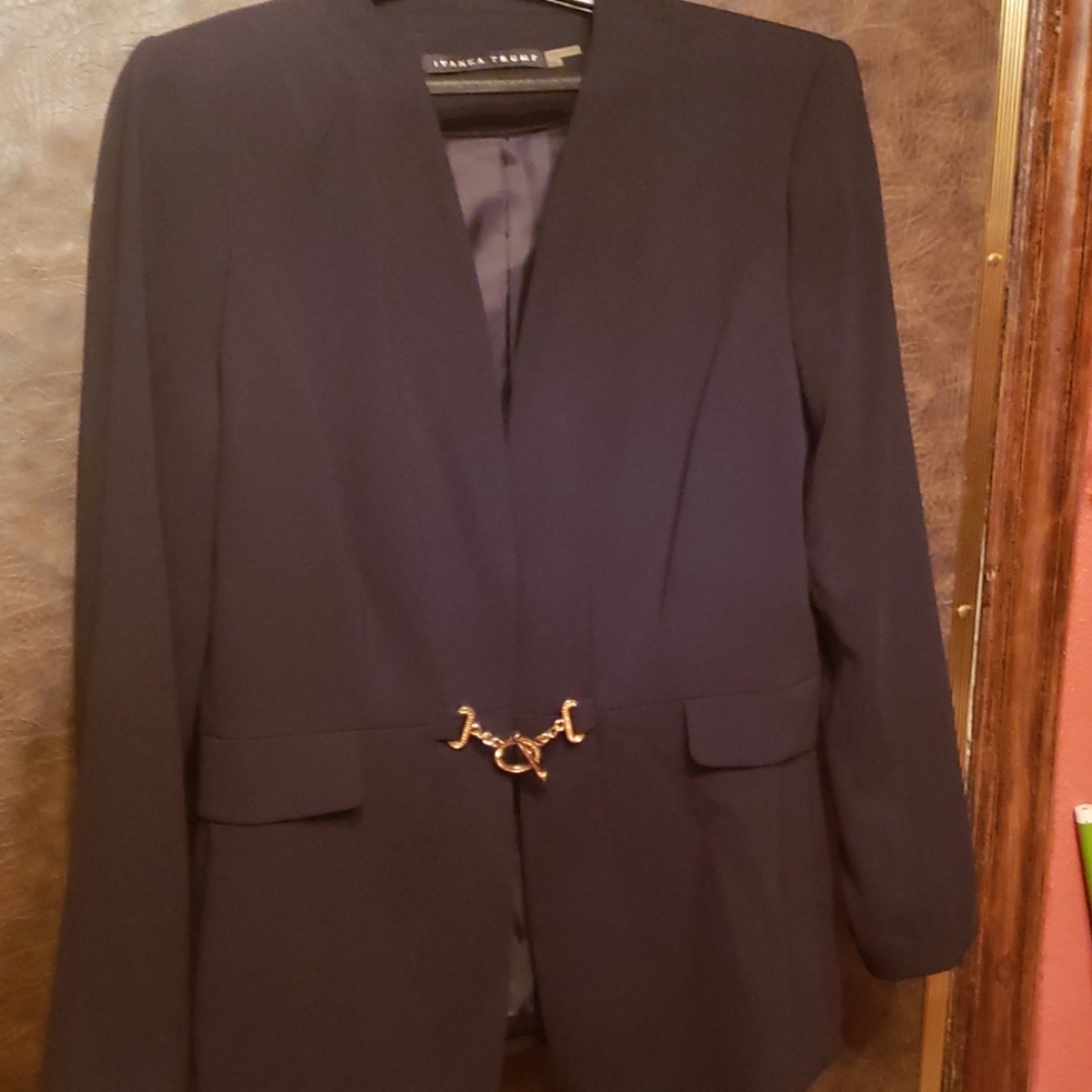 Black Jacket with decorative fastener